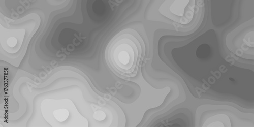 Abstract white paper cut background with lines. Background of the topographic map. White wave paper curved reliefs abstract background. Realistic papercut decoration textured with wavy layers.	