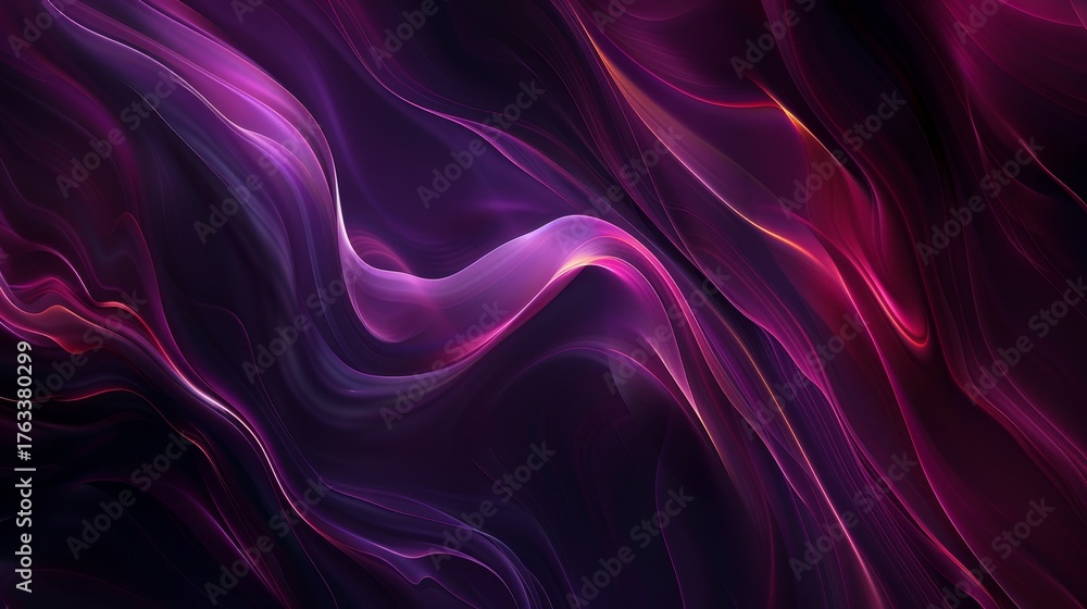 Obraz premium Dark surreal banner with flowing abstract shapes, metallic reflections, and deep crimson tones. A mysterious and elegant background with cinematic and artistic atmosphere.