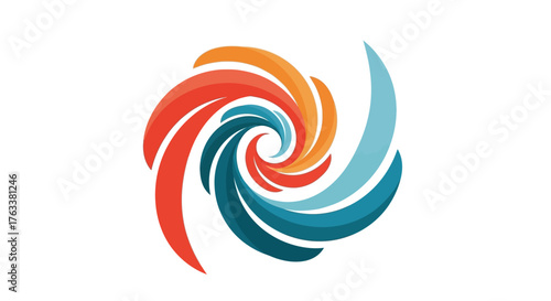 Abstract Swirl of Colors Representing Energy and Motion.