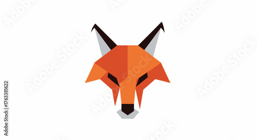 Geometric Fox Head Logo Design.