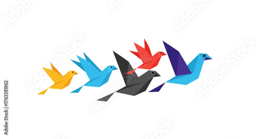 Origami Birds Flying in Formation. Free Download Origami Birds Flying in Formation. - GFXLoad