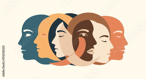 A row of diverse faces representing different identities.