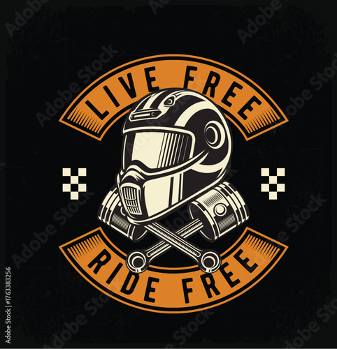 vintage retro motorcycle helmet illustration