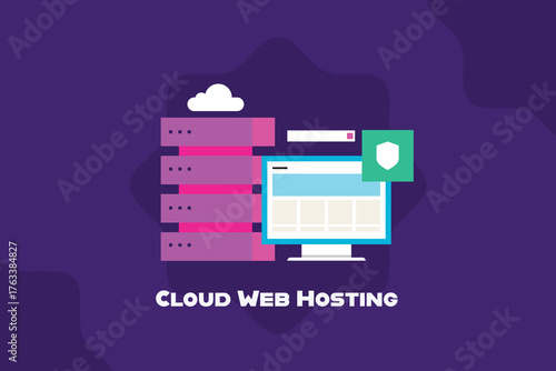 Hosting website on a secured cloud server, Cloud web hosting for improved uptime and high website traffic.