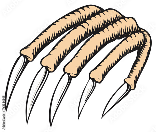 Creepy Monster Hand with Long Sharp Claws Horror Elements for Halloween