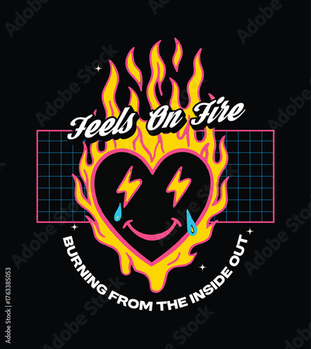 feels on fire graphic illustration