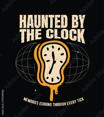 hanuted by the clock graphic illustration