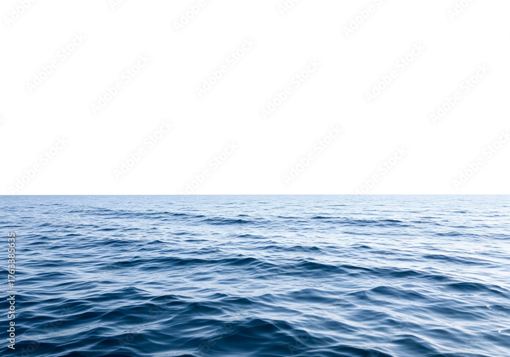 Naklejka premium Serene open water with a clear sky, the ocean stretching to the horizon