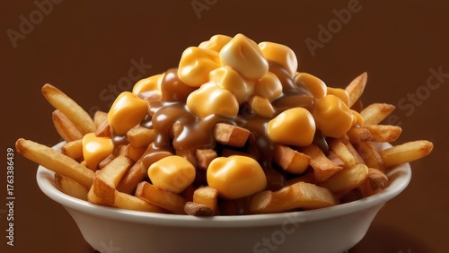 Enjoy delicious poutine featuring crispy fries, cheese curds, and rich gravy for ultimate comfort food craving
