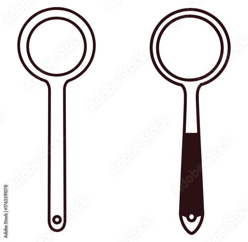 Vector illustration of two different style kitchen skimmers for cooking and food preparation