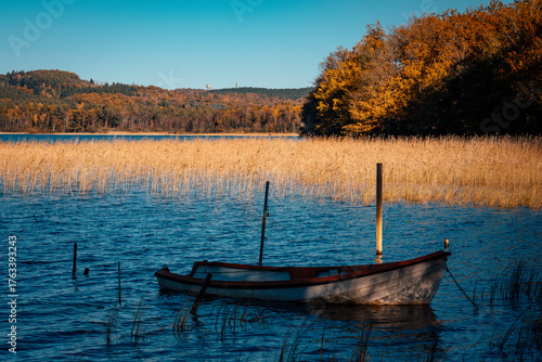 Autumn view of lake Vastersjon close to Angelholm, Sweden.