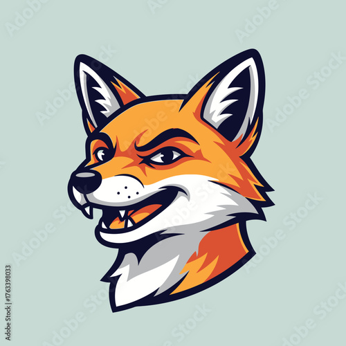 Fierce Fox Head Mascot Logo Design.