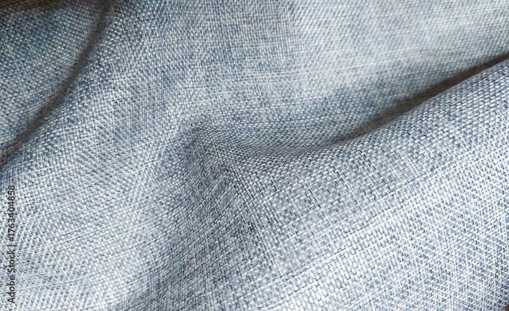Fototapeta premium Blue and Gray Woven Linen Fabric Texture Background
