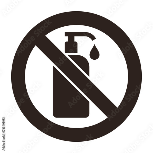 Not clean with detergent. No clean with laundry detergent. Stop hand washing icon. No soap or cleaning agent.