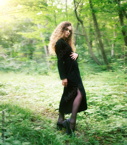 Elegance in nature: a forest fantasy portrait.