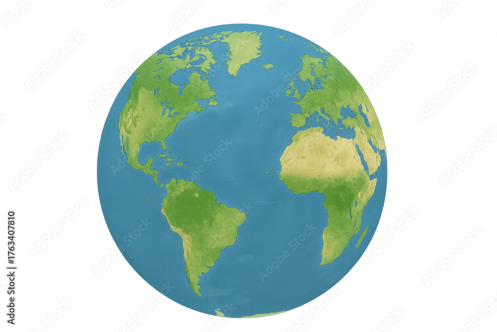 Naklejka premium Blue planet earth globe showing continents and ocean