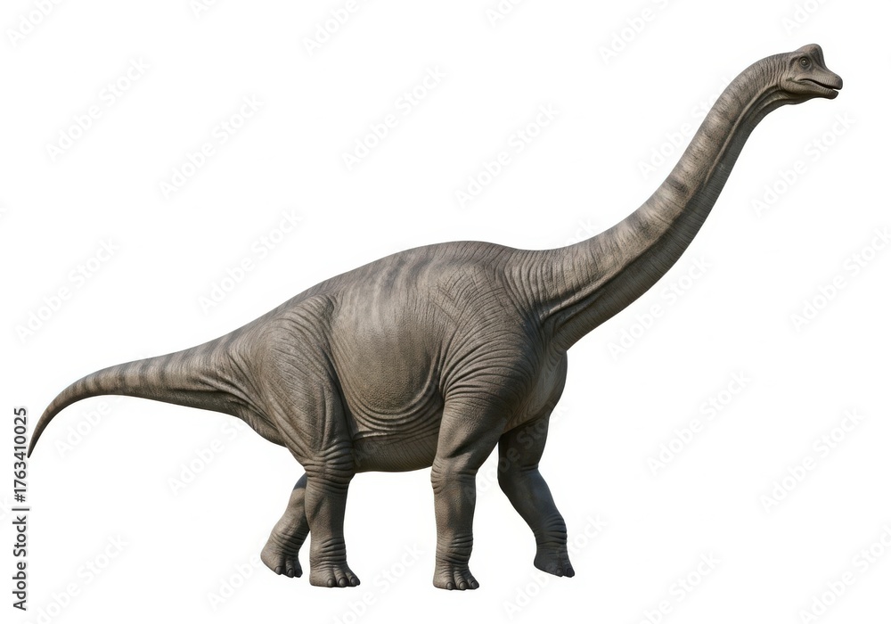 Obraz premium Realistic brachiosaurus dinosaur isolated on white background