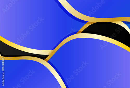 Fondo de capas superpuestas azul y doradas