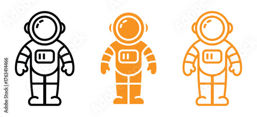 Explore the cosmos with these modern, minimalist astronaut icons perfect for science projects, space exploration themes, and futuristic designs, inspiring wonder and discovery