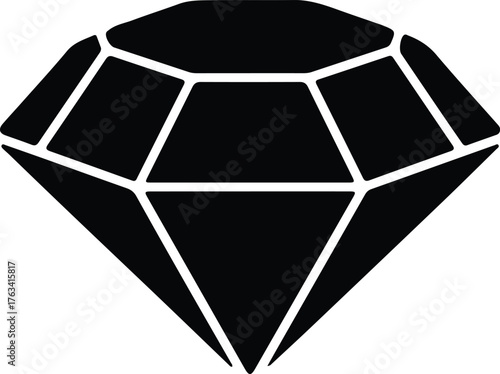 Vector Diamond simple graphic jewel stone luxury silhouette Illustrator