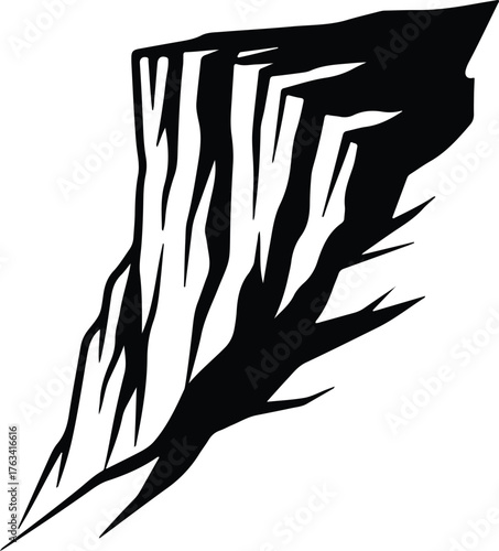 Vector Rock cliff face jagged edge abstract graphic silhouette Illustrator