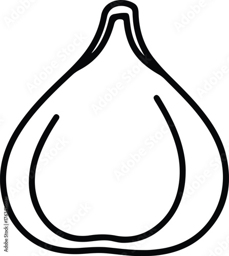 Vector Single common fig outline simple minimalist style silhouette Illustrator