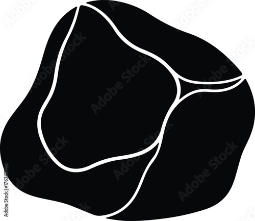 Vector Steak meat cut with fat black silhouette Illustrator