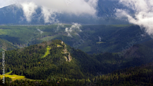Fototapeta Naklejka Na Ścianę i Meble -  Nosal (The Nose) - mountain in the Tatra Mountains of Poland. It is a popular tourist destination located near the Polish town of Zakopane