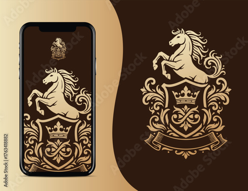royal horse logo with luxury design