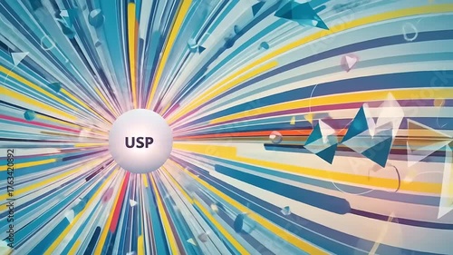 USP Concept Visualization - Abstract Data Flow and Unique Selling Proposition.