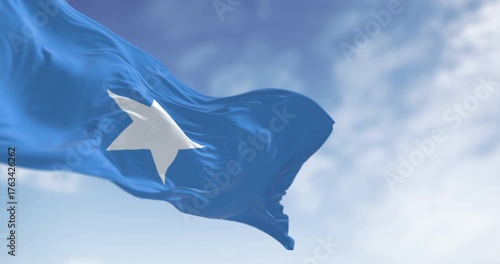 Somalia national flag waving in the wind