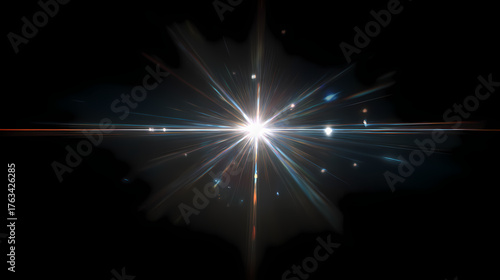 Wallpaper Mural A bright star-like light with many rays, which creates a dazzling burst effect in a dark space Torontodigital.ca