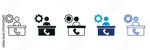 Customer Service Icon Set Consisting of Multiple Styles Vector Illustration