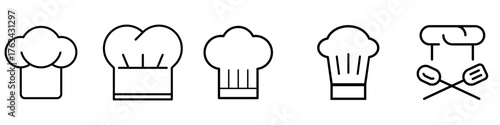 Chef hat vector icon set. cook illustration sign collection. kitchen symbol. restaurant logo.