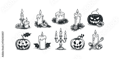 Hand Drawn Collection of Halloween Symbols