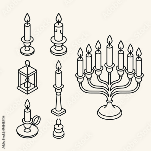 set of burning candles