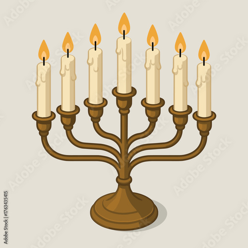 menorah with candles