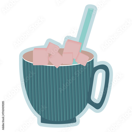  christmas cup of cocoa with marshmallow