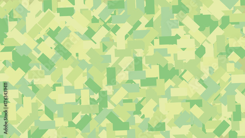 Abstract background with overlapping rectangles in shades of green and yellow creating a modern and vibrant geometric design for various applications