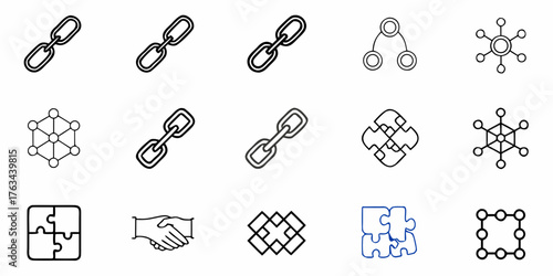 Connect with Confidence: Modern Vector Icons for Business Partnerships and Networking, Ideal for Websites, Apps, and Marketing Materials Promoting Teamwork and Collaboration