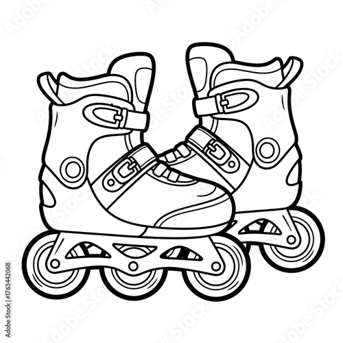 Fun Rollerblades Coloring Sheet for Kids Skating Outdoor Sports Activity Art