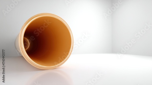 Elegant Cylinder Object in Bright White Interior Setting Sophisticated Minimalist Design Mockup Contemporary Look