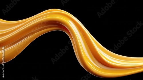 Elegant fluid form abstract background wave of golden caramel colored liquid modern artistic movement render