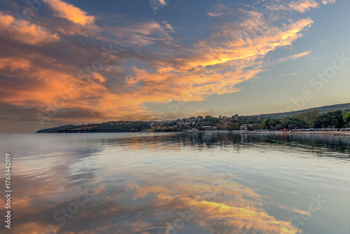 Fototapeta Naklejka Na Ścianę i Meble -  View of Erdek Beach in Bandirma district of Türkiye