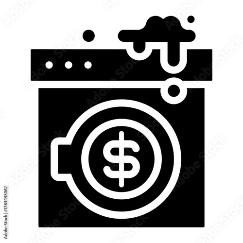 money laundering glyph icon