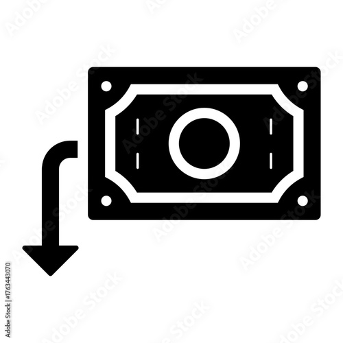 money loss glyph icon