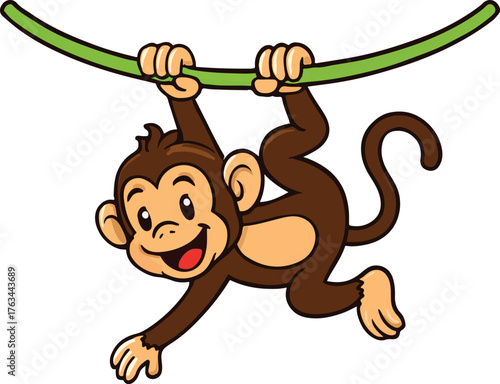 monkey cartoon posing vector design element. eps