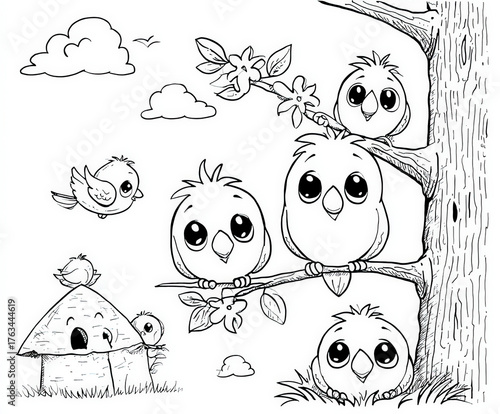 Kids spotting birds in the ...