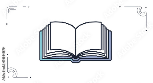 Open Book Illustration: Education Knowledge and Learning.