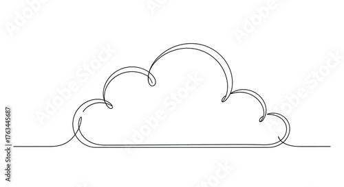 Cloud Illustration: Minimalist Line Art Design.